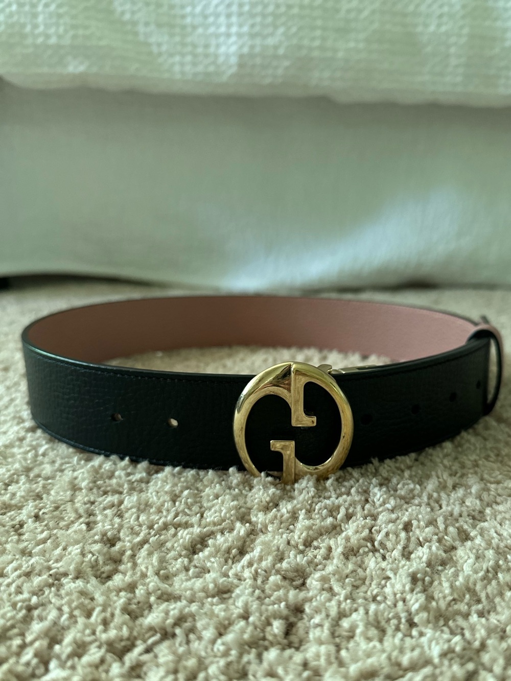 2 -in-1 Gucci Leather Belt with Gold Double G Buckle